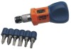 7 PIECE CHUBBY RATCHET SCREWDRIVER & BIT SET