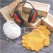 4 PIECE SAFETY PACK WITH GLASSES GLOVES MASKS AND EAR MUFFS
