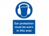 Scan Ear protection must be worn PVC A5 Sign