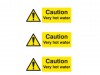 Scan Caution Very hot water 3 pack Self Adhesive Vinyl A5 Sign