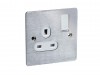 SMJ Brushed Chrome 1 Gang Switched Socket