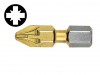Witte Pozidriv 1 Point Titanium Coated Screwdriver Bits (card2) 25 mm